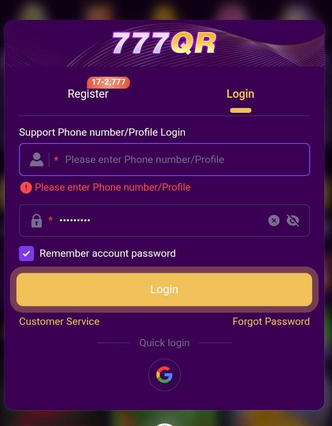 777QR Game